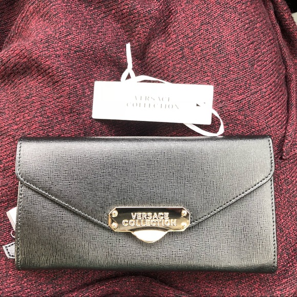 Versace Collection Handbags - BNWT auth Versace Collection black leather wallet